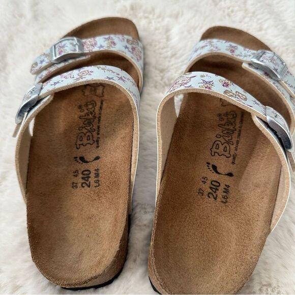 Birkenstock Birkis blue floral double strap sandals size EU 37 - Picture 3 of 9